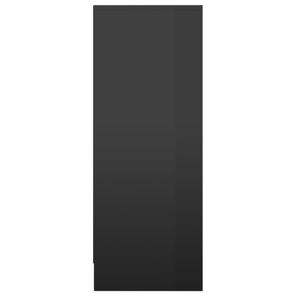 vidaXL kingakapp, kõrgläikega must, 31,5 x 35 x 90 cm, puitlaastplaat hind ja info | Jalatsikapid, jalatsiriiulid | kaup24.ee