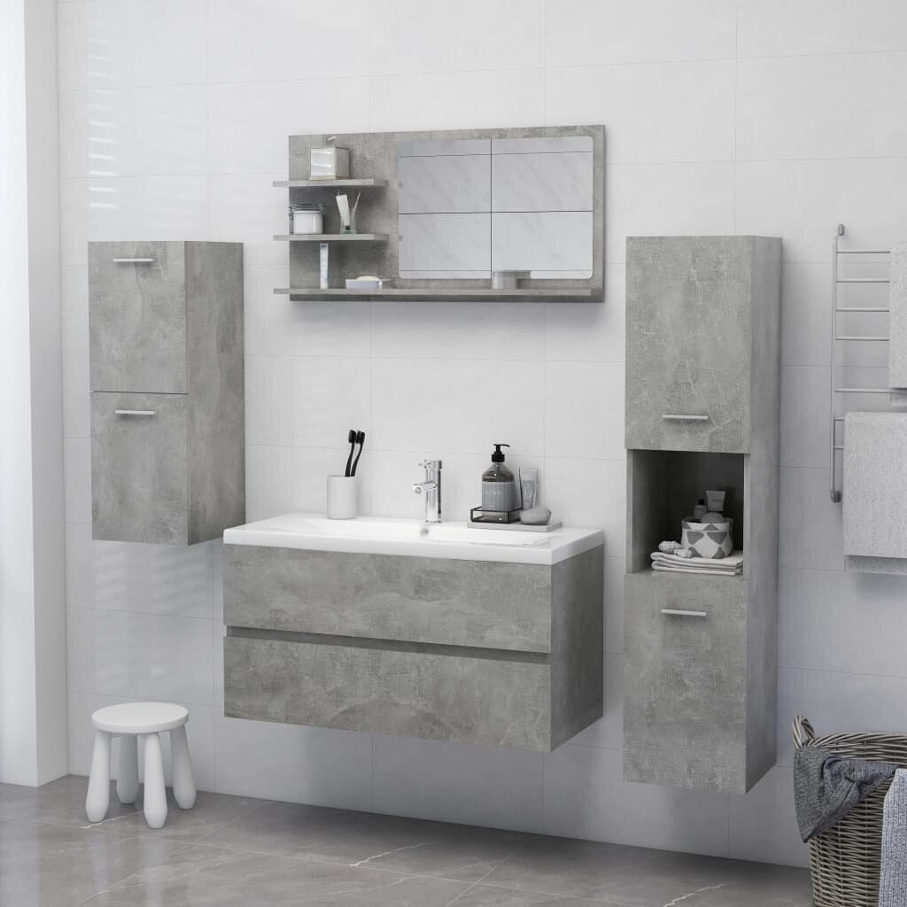 vidaXL vannitoa peeglikapp betoonhall 90 x 10,5 x 45 cm puitlaastplaat hind ja info | Vannitoakapid | kaup24.ee