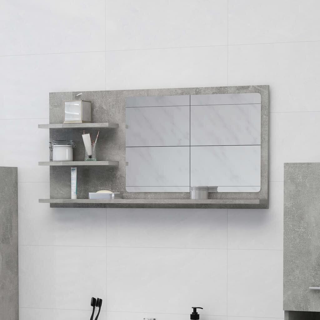 vidaXL vannitoa peeglikapp betoonhall 90 x 10,5 x 45 cm puitlaastplaat hind ja info | Vannitoakapid | kaup24.ee