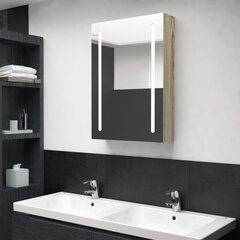 vidaXL LED vannitoa peegelkapp, tamm, 50 x 13 x 70 cm цена и информация | Шкафчики для ванной | kaup24.ee