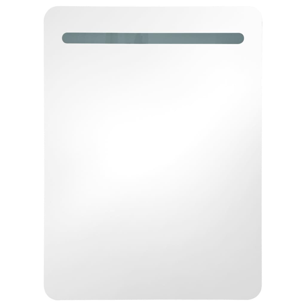 vidaXL LED-idega vannitoa peegelkapp, valge ja tamm, 60 x 11 x 80 cm hind ja info | Vannitoakapid | kaup24.ee