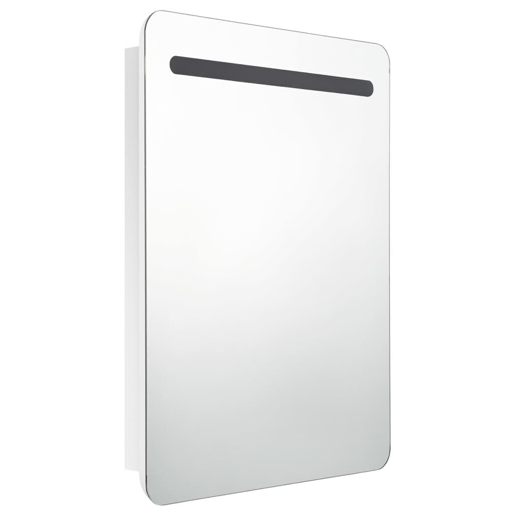 vidaXL LED vannitoa peegelkapp, valge, 60x11x80 cm hind ja info | Vannitoakapid | kaup24.ee
