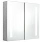 vidaXL LED vannitoa peegelkapp, betoonhall, 62 x 14 x 60 cm hind ja info | Vannitoakapid | kaup24.ee