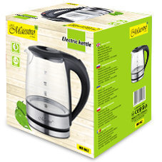 Feel-Maestro MR062 electric kettle 1.2 L Black, Transparent 1630 W цена и информация | Электрочайники | kaup24.ee