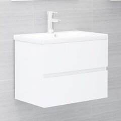 Sisseehitatud kraanikausiga valamukapp, valge цена и информация | Шкафчики для ванной | kaup24.ee