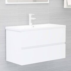 Sisseehitatud kraanikausiga valamukapp, valge цена и информация | Шкафчики для ванной | kaup24.ee