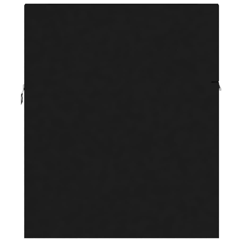 vidaXL valamukapp sisseehitatud valamuga, must, puitlaastplaat hind ja info | Vannitoakapid | kaup24.ee