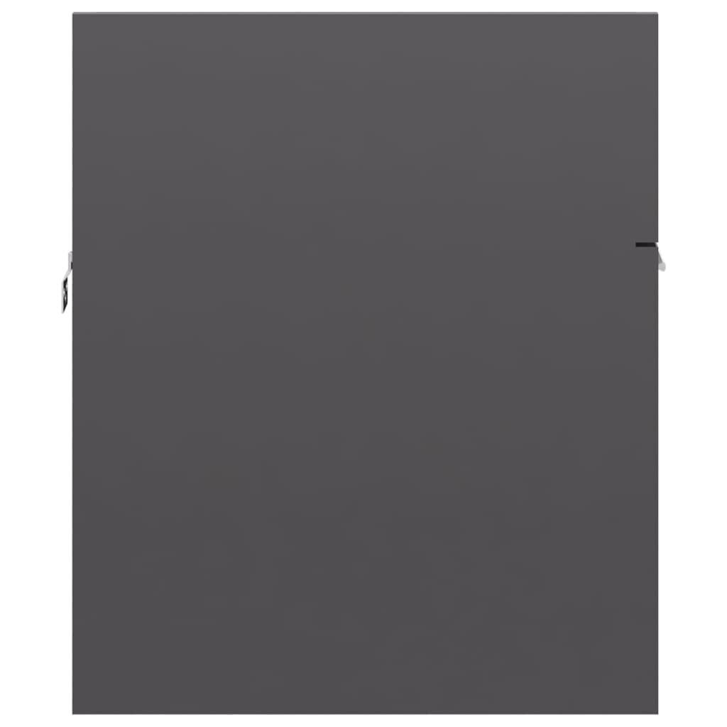 vidaXL valamukapp sisseehitatud valamuga, kõrgläikega, hall, puitlaastplaat hind ja info | Vannitoakapid | kaup24.ee