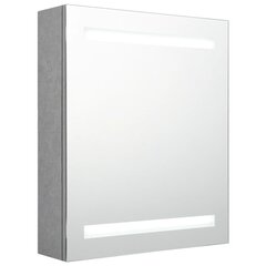 vidaXL LED vannitoa peegelkapp, betoonhall, 50 x 14 x 60 cm цена и информация | Шкафчики для ванной | kaup24.ee