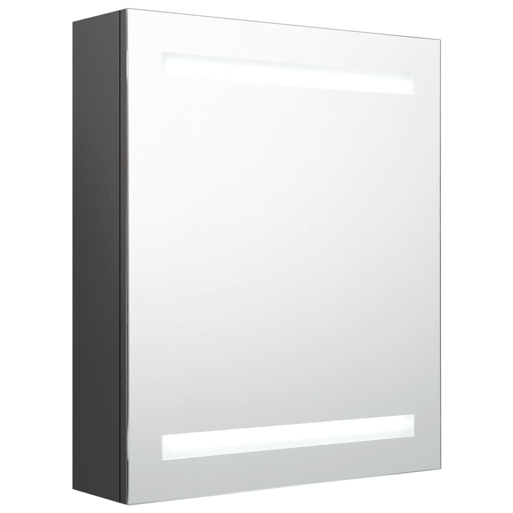 vidaXL LED vannitoa peegelkapp, hall, 50 x 14 x 60 cm цена и информация | Vannitoakapid | kaup24.ee