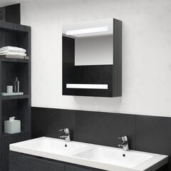 vidaXL LED vannitoa peegelkapp, säravhall, 50 x 14 x 60 cm hind ja info | Vannitoakapid | kaup24.ee