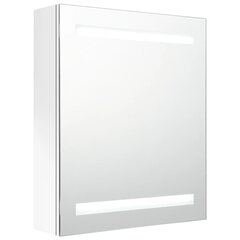 LED valgustusega peegel vannitoakapp, 50x14x60 cm, valge цена и информация | Шкафчики для ванной | kaup24.ee