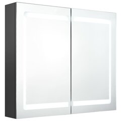 vidaXL LED vannitoa peegelkapp, hall, 80 x 12 x 68 cm цена и информация | Шкафчики для ванной | kaup24.ee