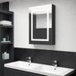 vidaXL LED vannitoa peegelkapp, säravvmust, 50 x 13 x 70 cm цена и информация | Vannitoakapid | kaup24.ee