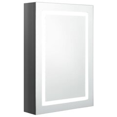 vidaXL LED vannitoa peegelkapp, säravhall, 50 x 13 x 70 cm hind ja info | Vannitoakapid | kaup24.ee