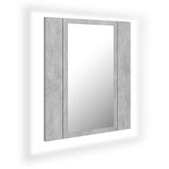 vidaXL LED-peeglikapp betoonhall 40 x 12 x 45 cm, akrüül цена и информация | Шкафчики для ванной | kaup24.ee