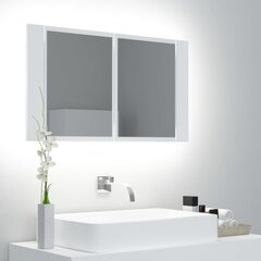 vidaXL LED-peeglikapp valge 80x12x45 cm, akrüül hind ja info | Vannitoakapid | kaup24.ee