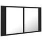 vidaXL LED-peeglikapp must 80x12x45 cm, akrüül hind ja info | Vannitoakapid | kaup24.ee