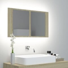 vidaXL LED-peeglikapp Sonoma tamm 80x12x45 cm, akrüül цена и информация | Шкафчики для ванной | kaup24.ee