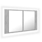 vidaXL LED-peeglikapp betoonhall 80 x 12 x 45 cm, akrüül hind ja info | Vannitoakapid | kaup24.ee
