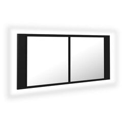 vidaXL LED-peeglikapp must 100x12x45 cm, akrüül hind ja info | Vannitoakapid | kaup24.ee