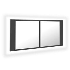 vidaXL LED-peeglikapp hall 100x12x45 cm, akrüül цена и информация | Шкафчики для ванной | kaup24.ee