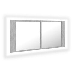 vidaXL LED-peeglikapp betoonhall 100x12x45 cm, akrüül hind ja info | Vannitoakapid | kaup24.ee