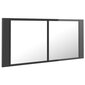 vidaXL LED-peeglikapp, kõrgläikega, hall, 100 x 12 x 45 cm, akrüül hind ja info | Vannitoakapid | kaup24.ee