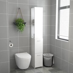vidaXL vannitoakapp, kõrgläikega valge 25 x 25 x 170 cm, puitlaastplaat hind ja info | Vannitoakapid | kaup24.ee