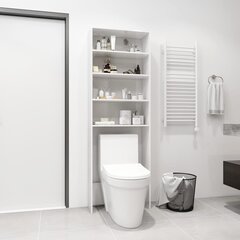 vidaXL pesumasinakapp, kõrgläikega valge, 64 x 24 x 190 cm hind ja info | Vannitoakapid | kaup24.ee