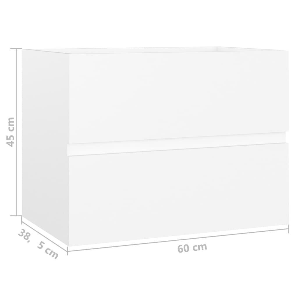 vidaXL valamukapp, valge, 60 x 38,5 x 45 cm puitlaastplaat hind ja info | Vannitoa komplektid | kaup24.ee