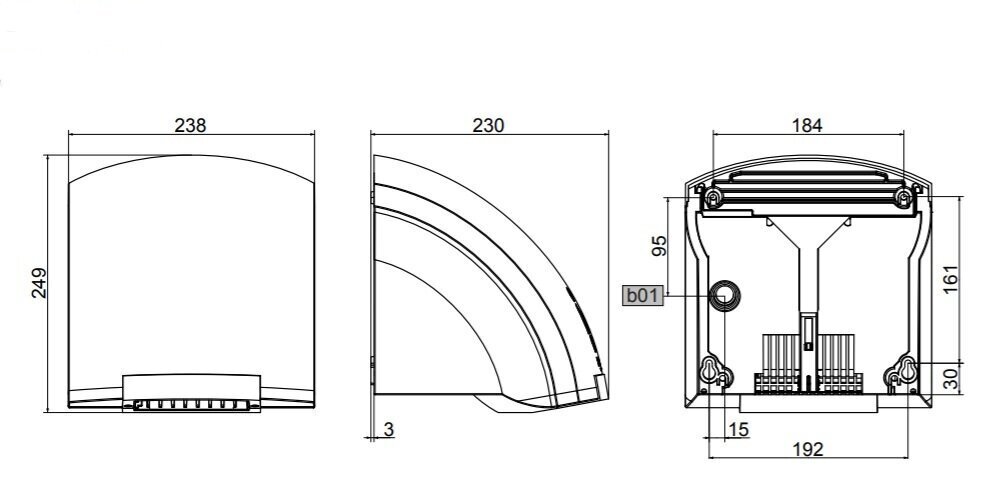 Kätekuivati STIEBEL ELTRON HTE 4  infrapunasensoriga 1800 W , valge hind ja info | Vannitoa sisustuselemendid ja aksessuaarid | kaup24.ee