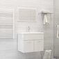 vidaXL vannitoamööblikomplekt, kõrgläikega valge, puitlaastplaat цена и информация | Vannitoa komplektid | kaup24.ee