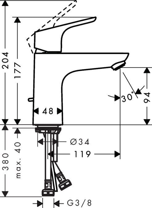 Valamusegisti Hansgrohe Focus 100, 31607000 hind ja info | Vannitoa segistid | kaup24.ee