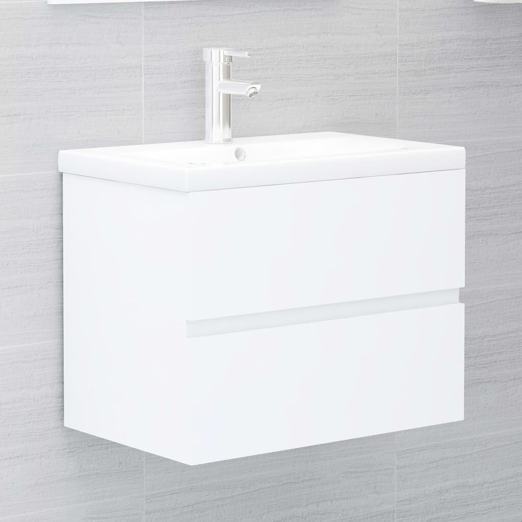 vidaXL vannitoamööblikomplekt, valge, puitlaastplaat цена и информация | Vannitoa komplektid | kaup24.ee
