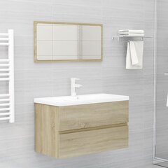 vidaXL vannitoamööblikomplekt, Sonoma tamm, puitlaastplaat hind ja info | Vannitoa komplektid | kaup24.ee