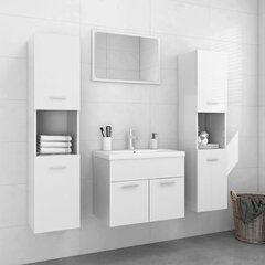 vidaXL vannitoamööblikomplekt, kõrgläikega valge, puitlaastplaat цена и информация | Комплекты в ванную | kaup24.ee