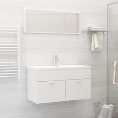 vidaXL vannitoamööbli komplekt, valge, puitlaastplaat hind ja info | Vannitoa komplektid | kaup24.ee
