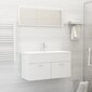 vidaXL 2-osaline vannitoamööbli komplekt, valge, puitlaastplaat hind ja info | Vannitoa komplektid | kaup24.ee