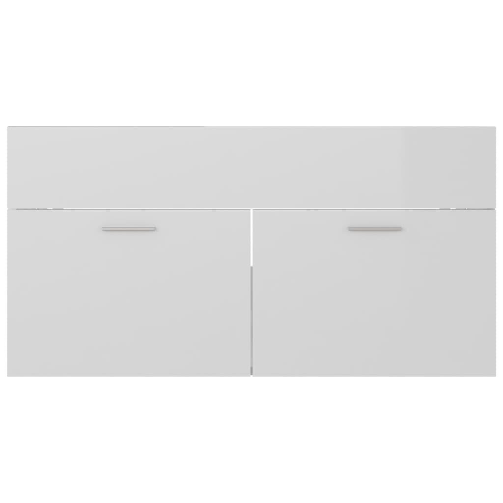 vidaXL valamukapp, kõrgläikega valge, 90x38,5x46 cm, puitlaastplaat hind ja info | Vannitoakapid | kaup24.ee