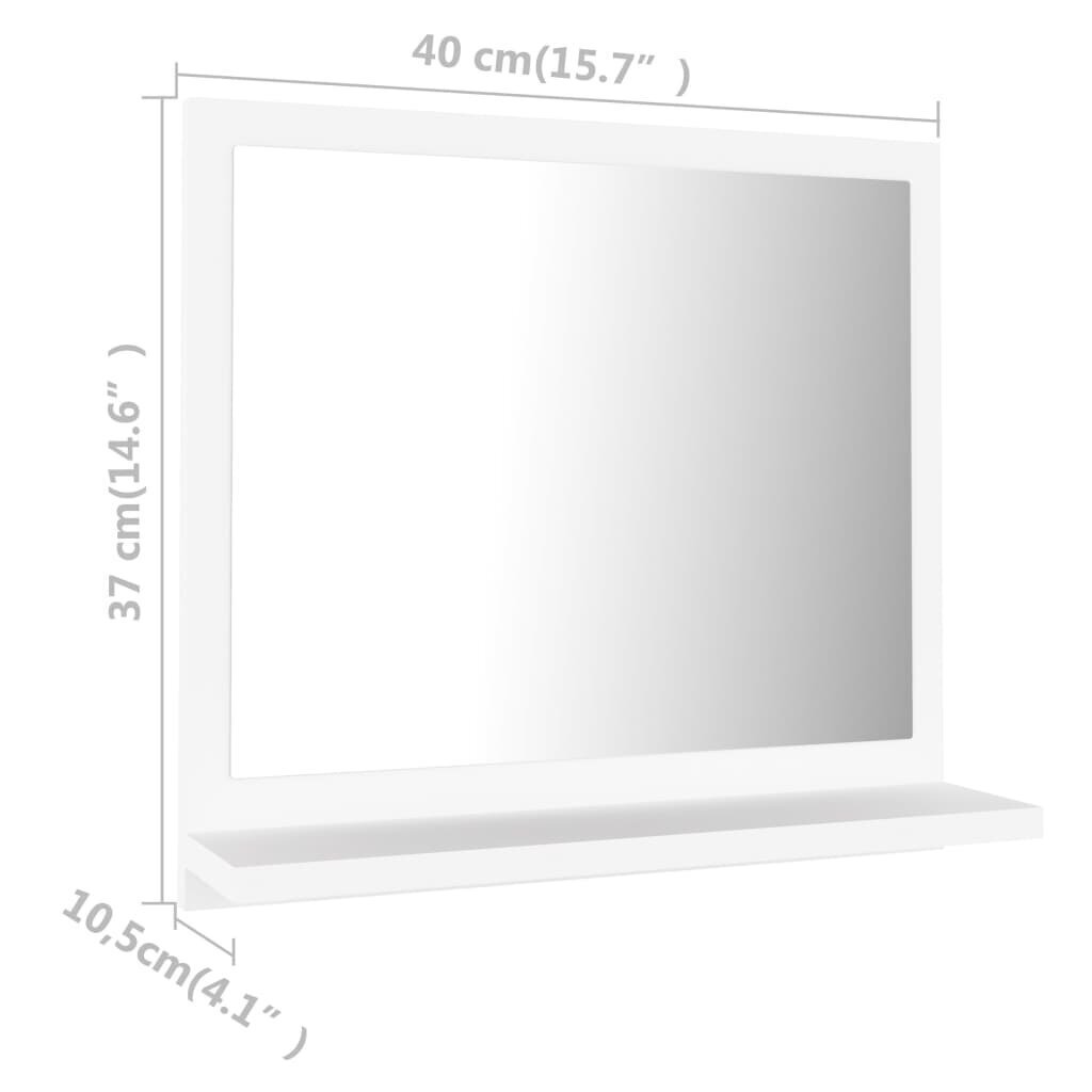 vidaXL vannitoa peeglikapp valge 40x10,5x37 cm puitlaastplaat цена и информация | Vannitoa peeglid | kaup24.ee