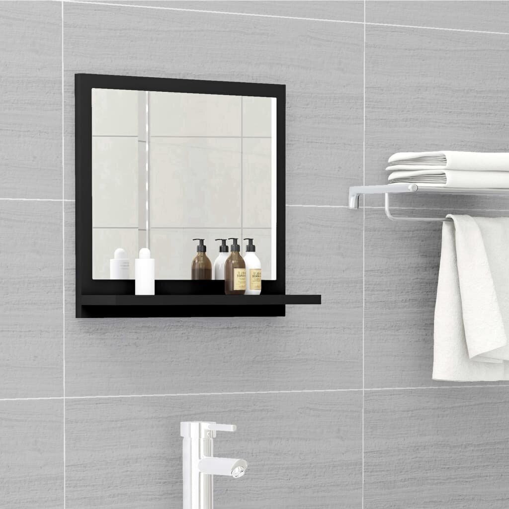 vidaXL vannitoa peeglikapp must 40x10,5x37 cm puitlaastplaat hind ja info | Vannitoa peeglid | kaup24.ee