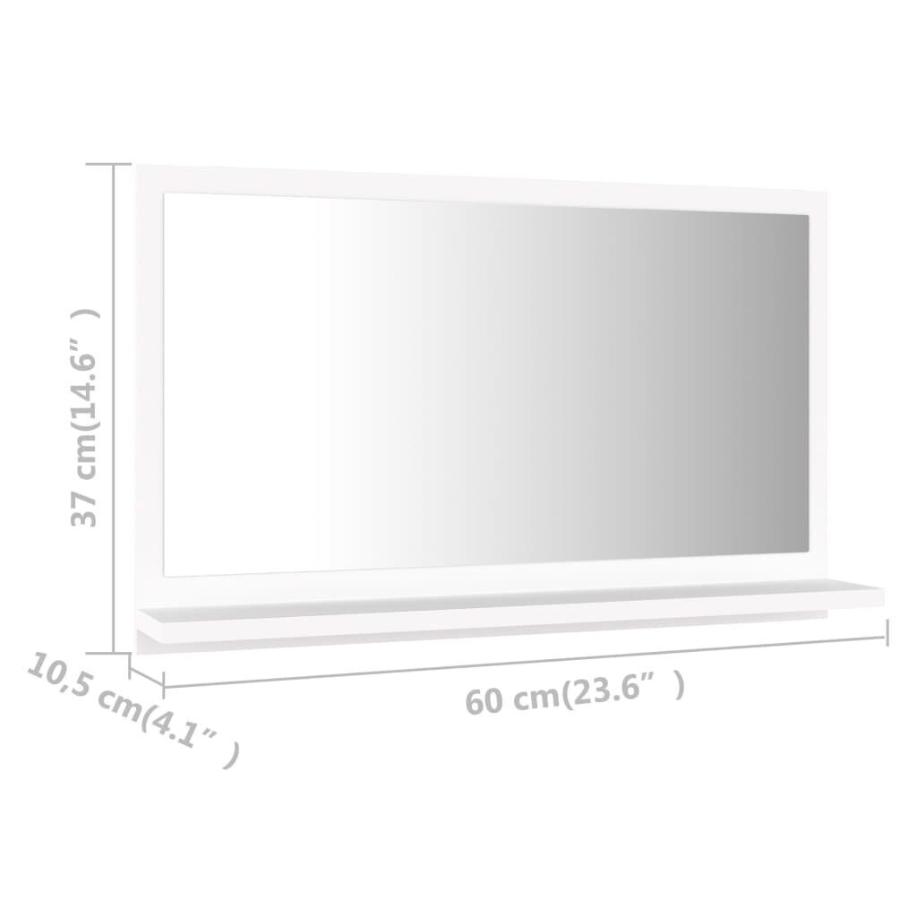 vidaXL vannitoa peeglikapp valge 60x10,5x37 cm puitlaastplaat hind ja info | Vannitoa peeglid | kaup24.ee