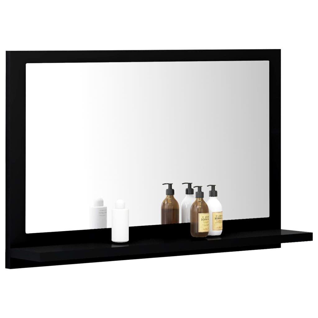 vidaXL vannitoa peeglikapp must 60x10,5x37 cm puitlaastplaat hind ja info | Vannitoa peeglid | kaup24.ee