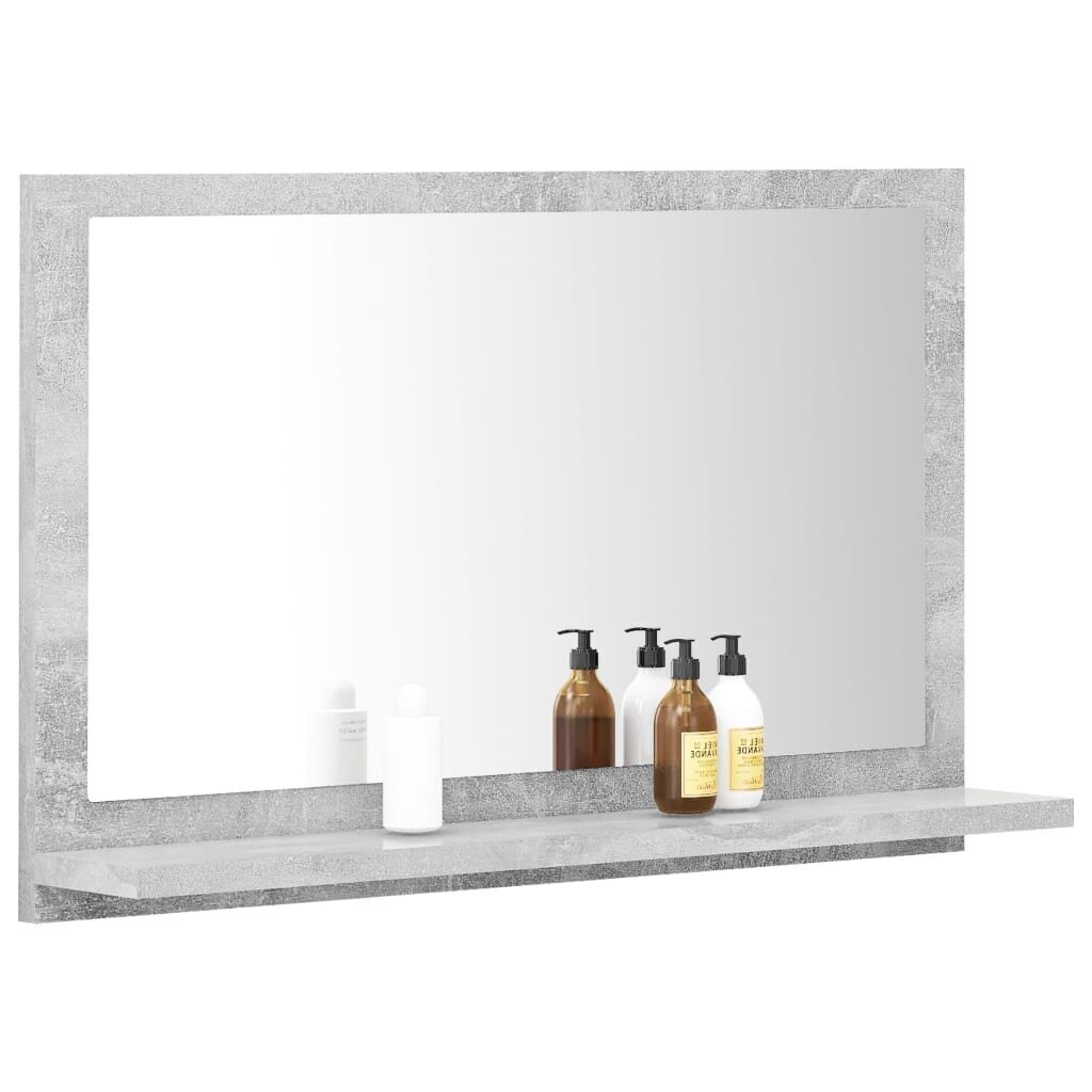 vidaXL vannitoa peeglikapp betoonhall 60x10,5x37 cm puitlaastplaat hind ja info | Vannitoa peeglid | kaup24.ee