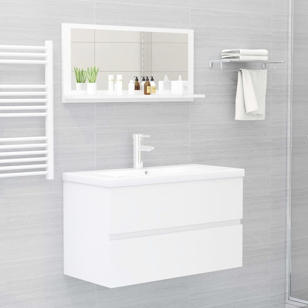 vidaXL vannitoa peeglikapp valge 80x10,5x37 cm puitlaastplaat hind ja info | Vannitoa peeglid | kaup24.ee