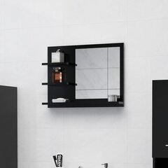 vidaXL vannitoapeegel, must, 60 x 10,5 x 45 cm puitlaastplaat hind ja info | Vannitoa peeglid | kaup24.ee