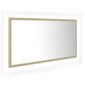 vidaXL LED vannitoa peeglikapp, Sonoma tamm, 90x8,5x37 cm, akrüül hind ja info | Vannitoa peeglid | kaup24.ee
