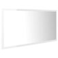 vidaXL LED vannitoa peeglikapp, kõrgläikega valge, 90x8,5x37cm, akrüül hind ja info | Vannitoa peeglid | kaup24.ee