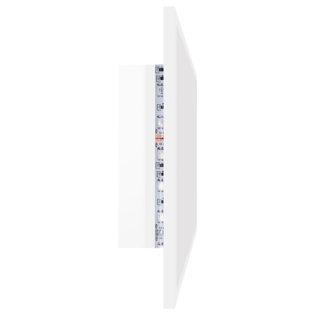 vidaXL LED vannitoa peeglikapp, kõrgläikega valge, 90x8,5x37cm, akrüül цена и информация | Vannitoa peeglid | kaup24.ee